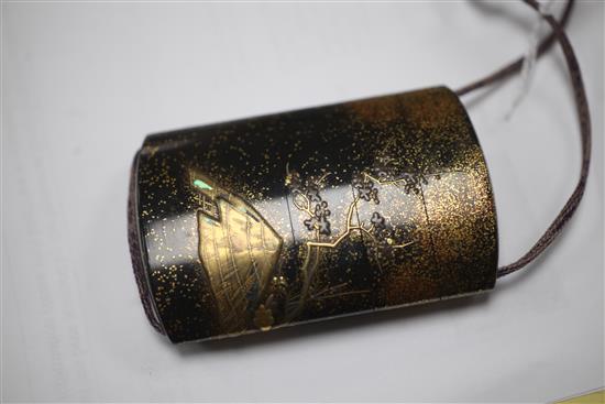 A Japanese gilt decorated lacquer four case inro, Meiji period, 4.4cm